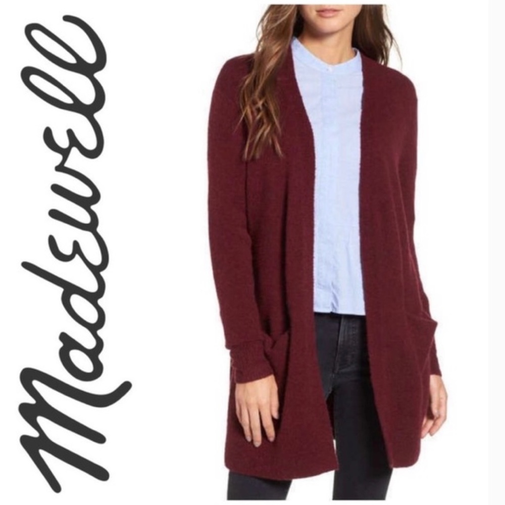 Madewell Summer Ryder Cardigan Sweater Heather Scarlet Maroon Burgandy SZ S - M
